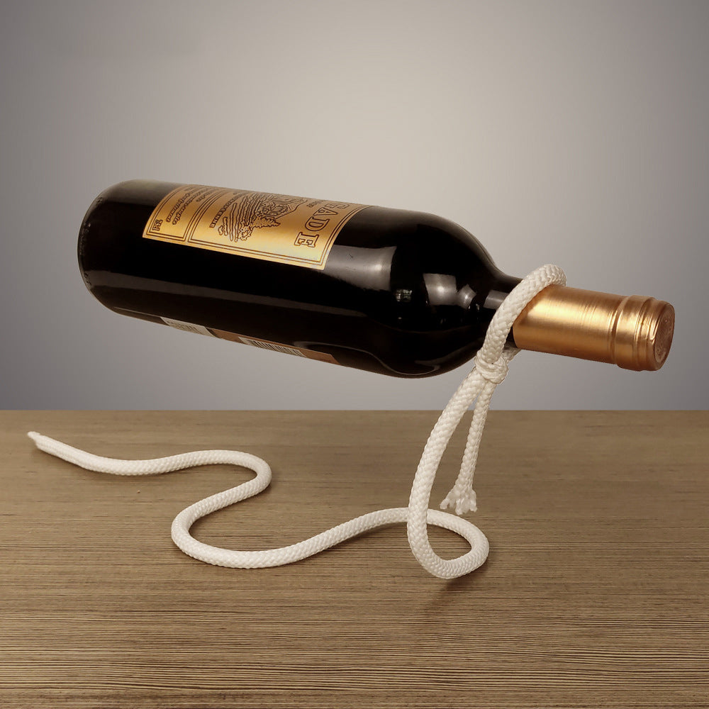 Suspended Rope Wine Holder